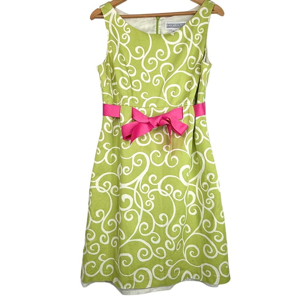 Jessica Howard Green & Pink Summer Dress 14